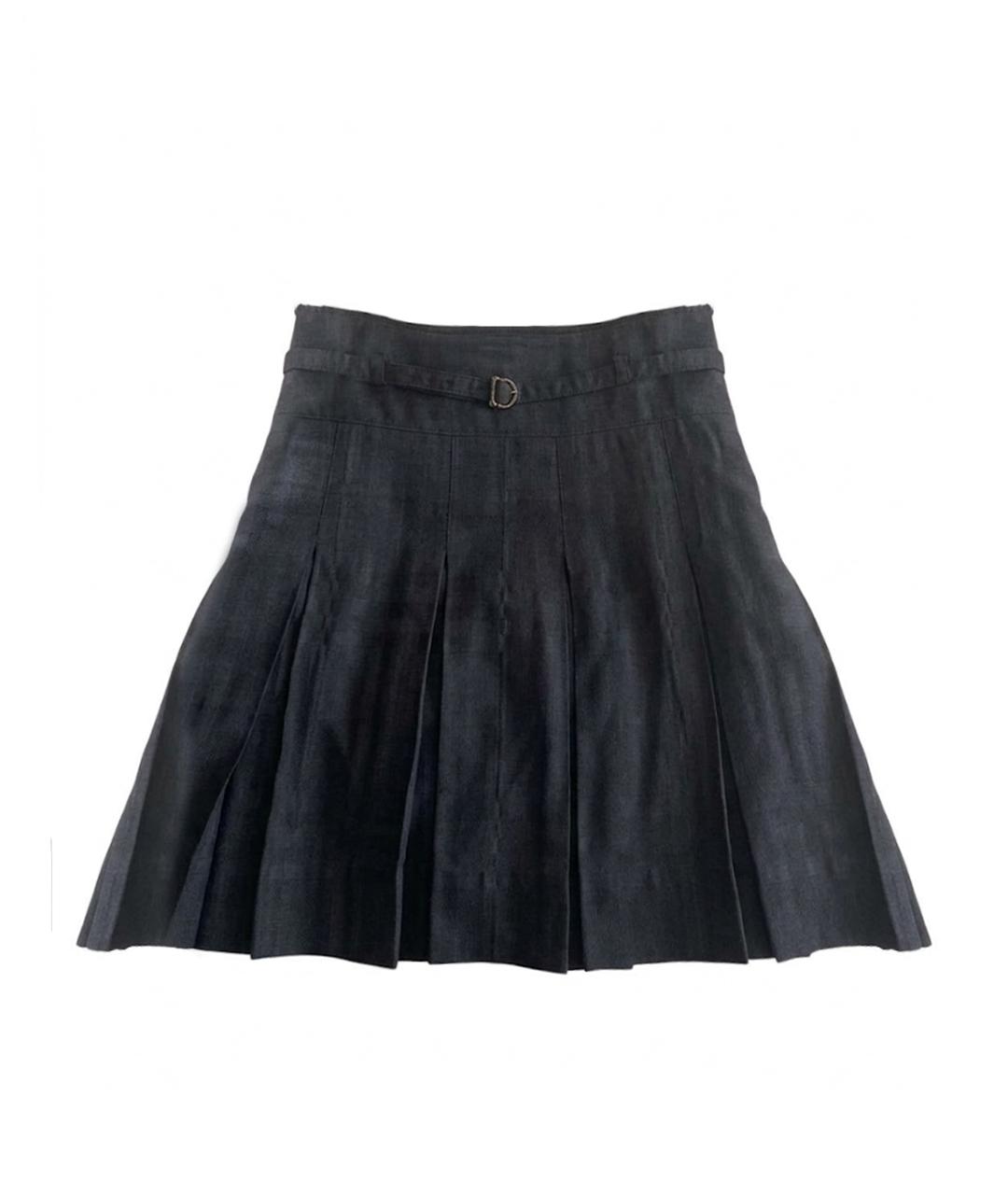 BURBERRY Черная хлопковая юбка миди, фото 1