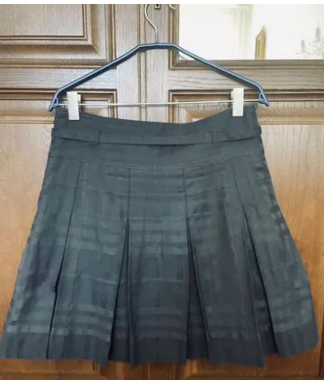 BURBERRY Черная хлопковая юбка миди, фото 3