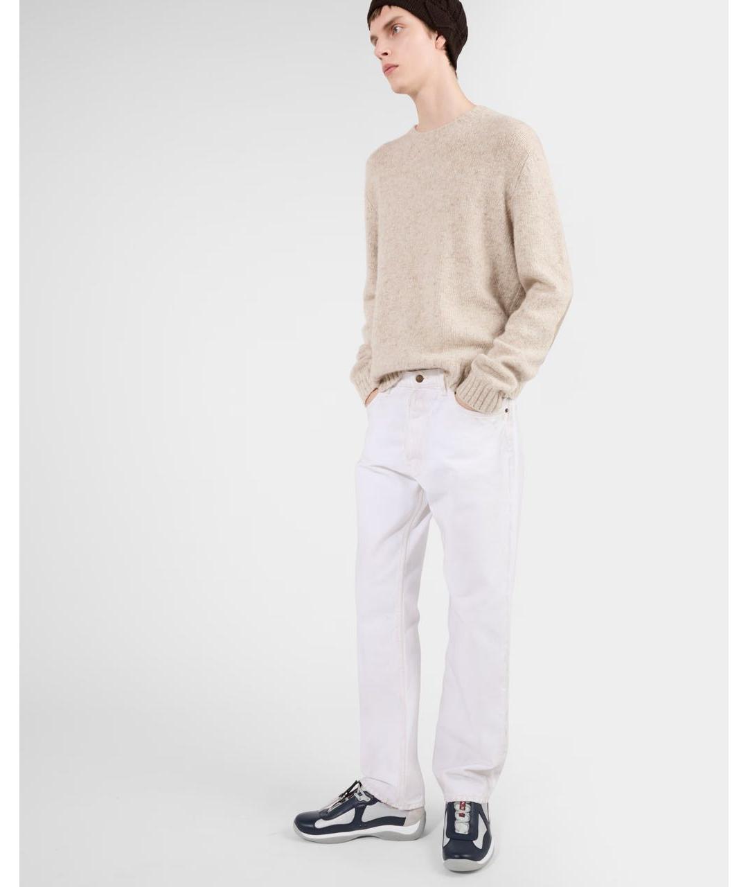 PRADA Черные кожаные низкие кроссовки / кеды, фото 3