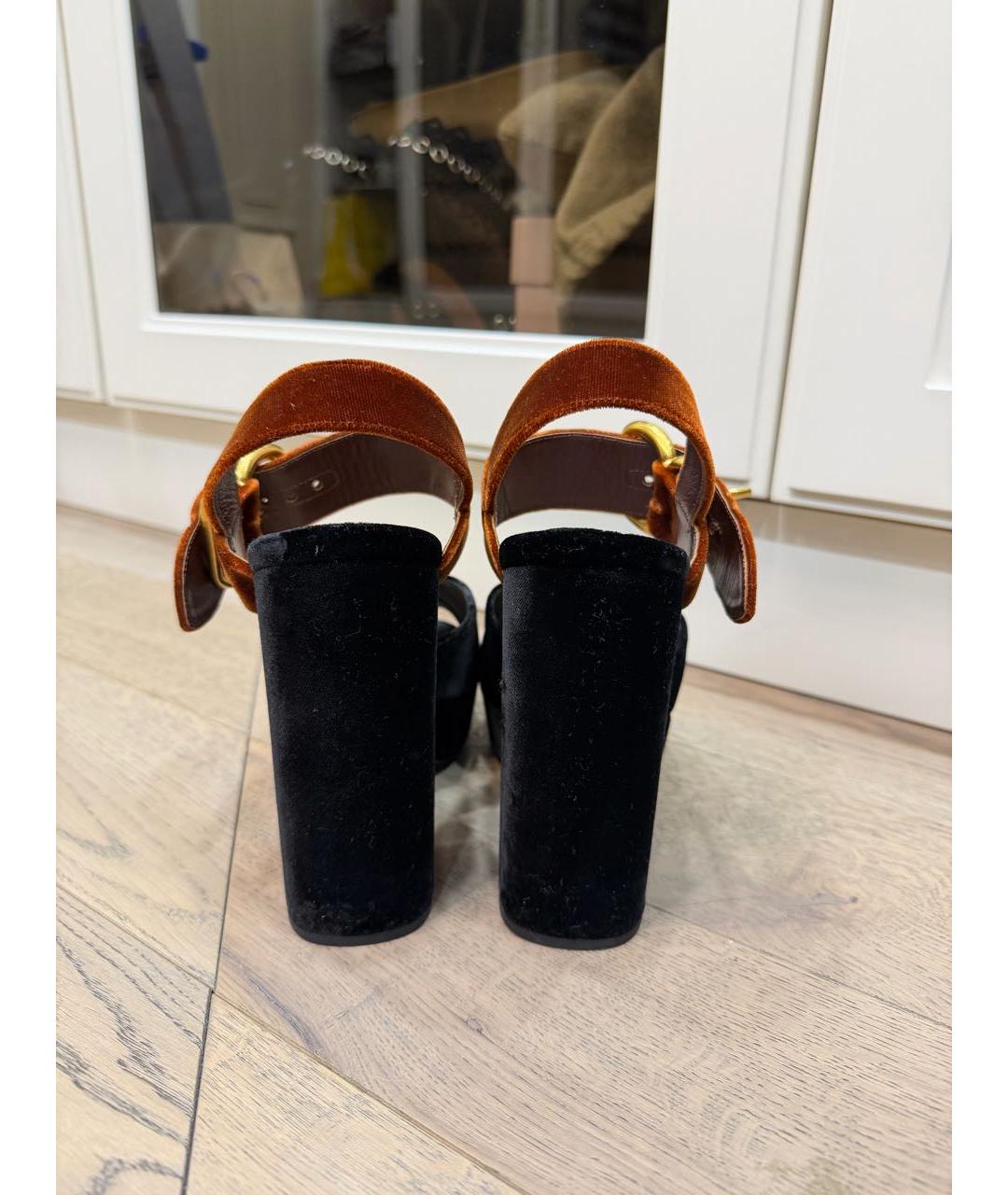 PRADA Коричневые бархатные туфли, фото 3