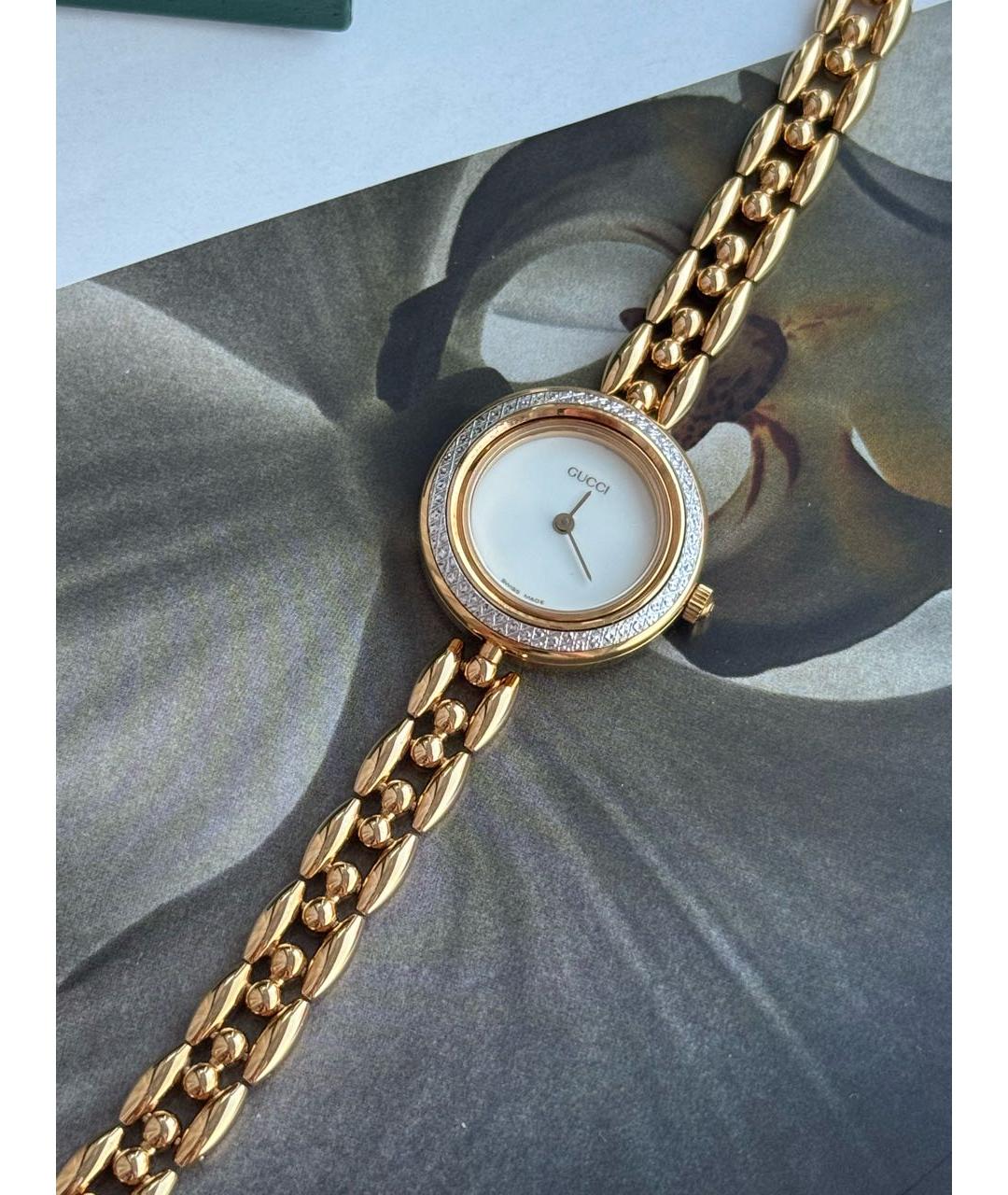 GUCCI Золотые латунные часы, фото 3