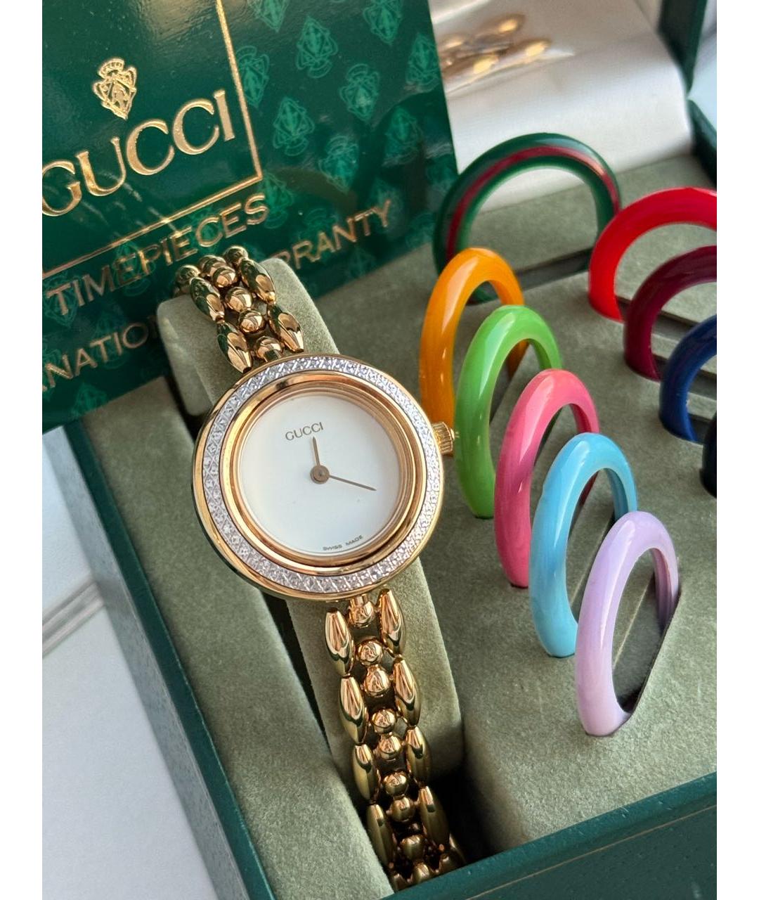 GUCCI Золотые латунные часы, фото 9