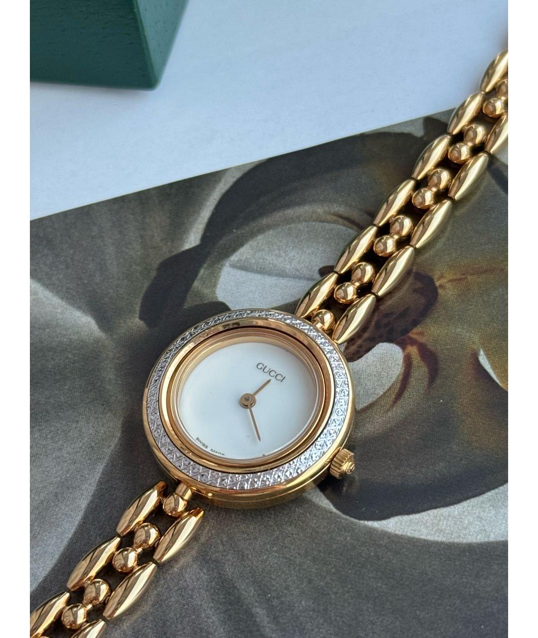 GUCCI Золотые латунные часы, фото 4