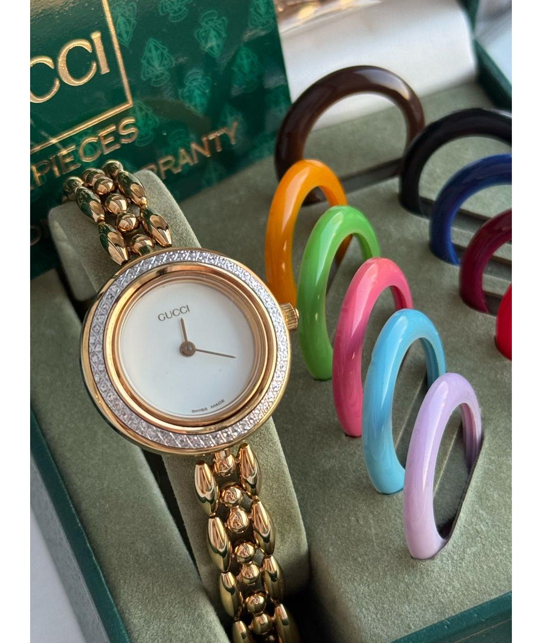 GUCCI Золотые латунные часы, фото 8