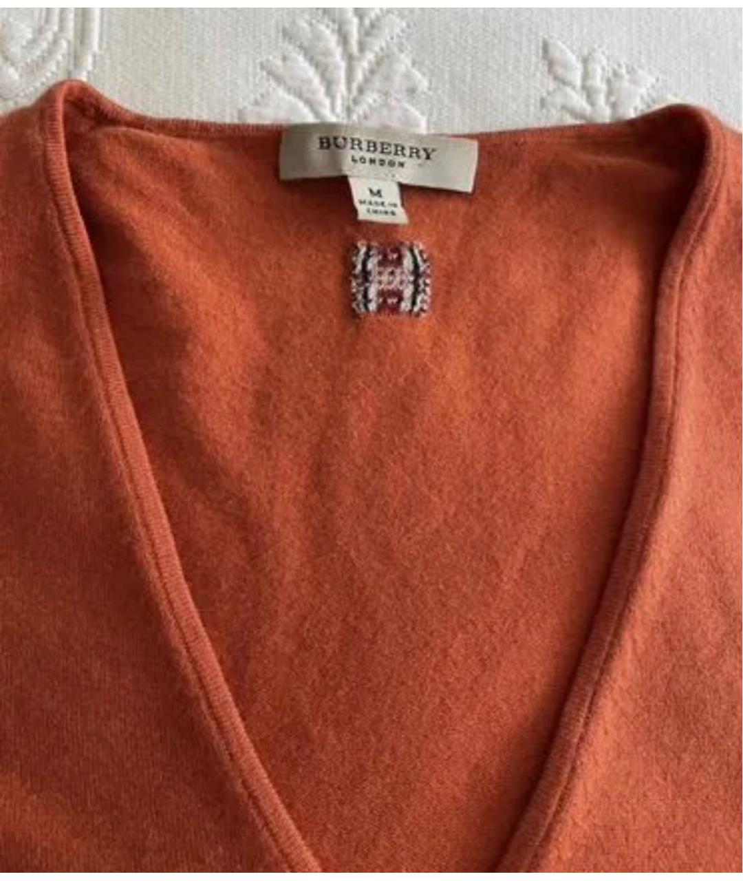 BURBERRY Красный шерстяной джемпер / свитер, фото 4