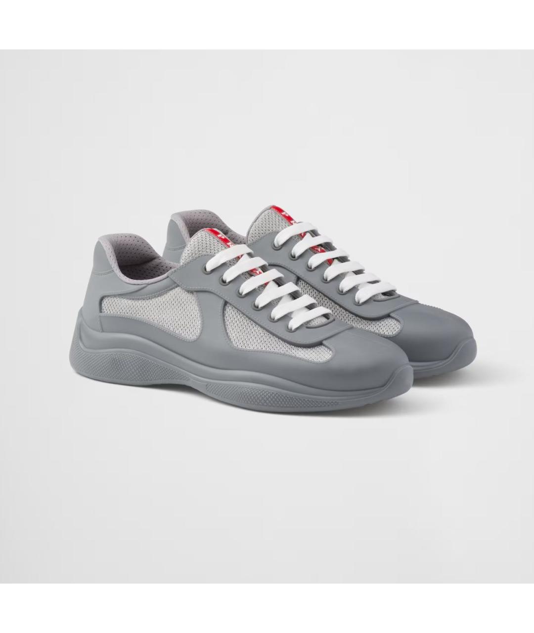 PRADA Серые низкие кроссовки / кеды, фото 2