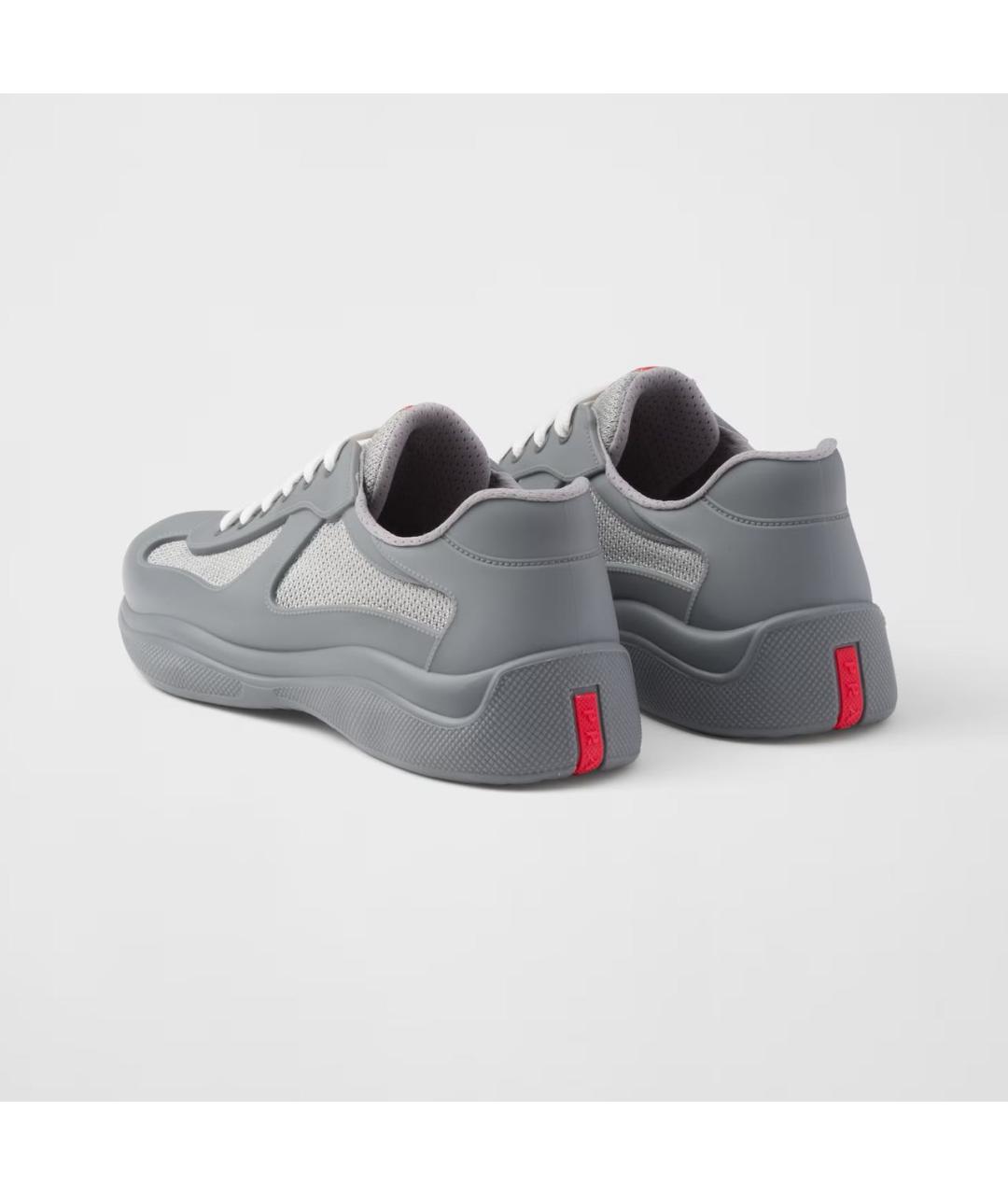 PRADA Серые низкие кроссовки / кеды, фото 3