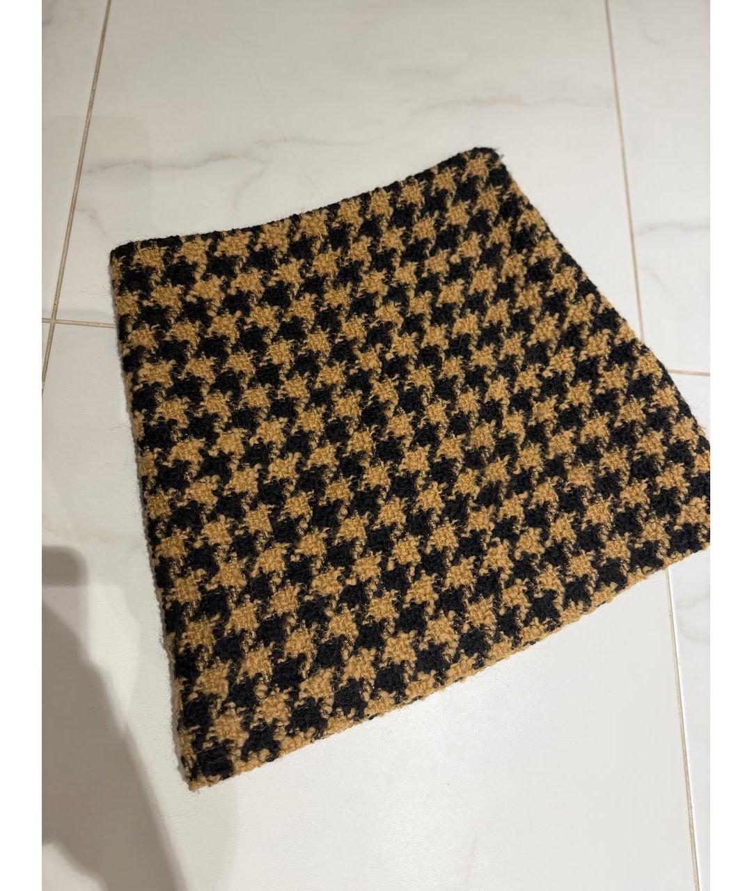 MSGM Коричневая шерстяная юбка мини, фото 3