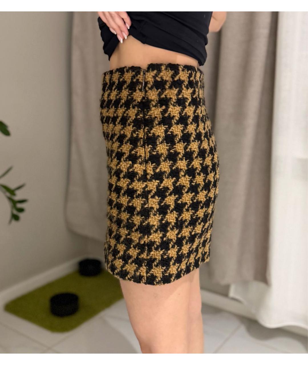 MSGM Коричневая шерстяная юбка мини, фото 7