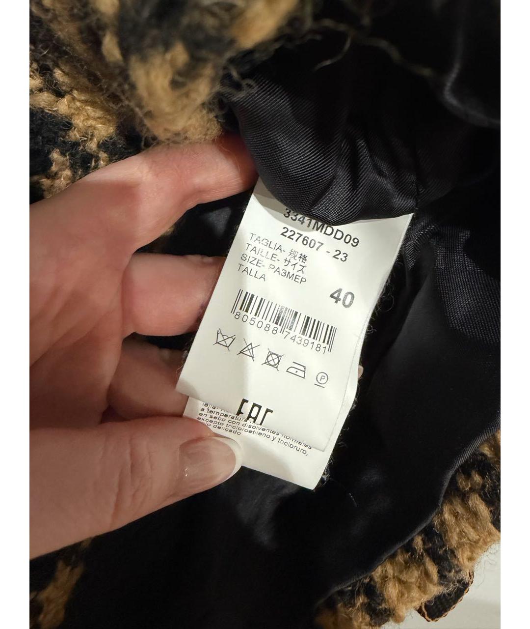 MSGM Коричневая шерстяная юбка мини, фото 6