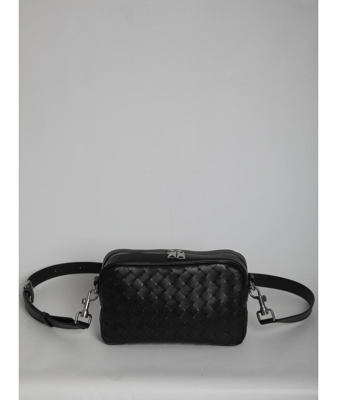 BOTTEGA VENETA Черная кожаная сумка на плечо, фото 6