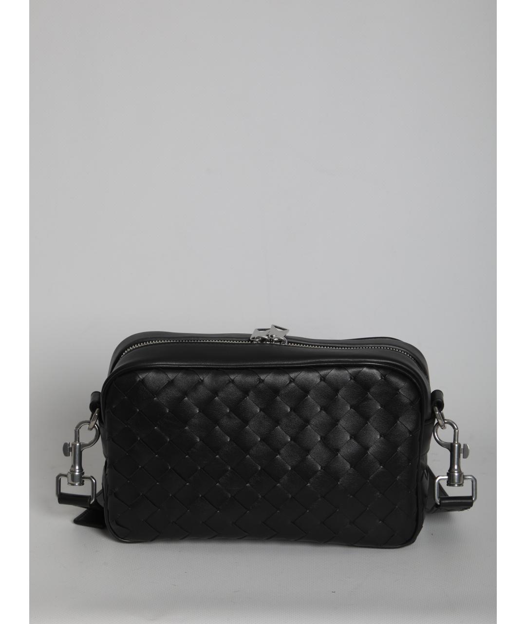 BOTTEGA VENETA Черная кожаная сумка на плечо, фото 5