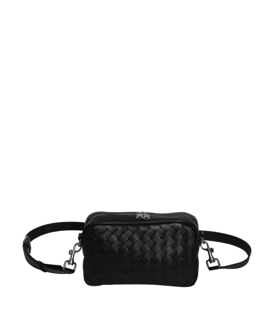 BOTTEGA VENETA Черная кожаная сумка на плечо, фото 1