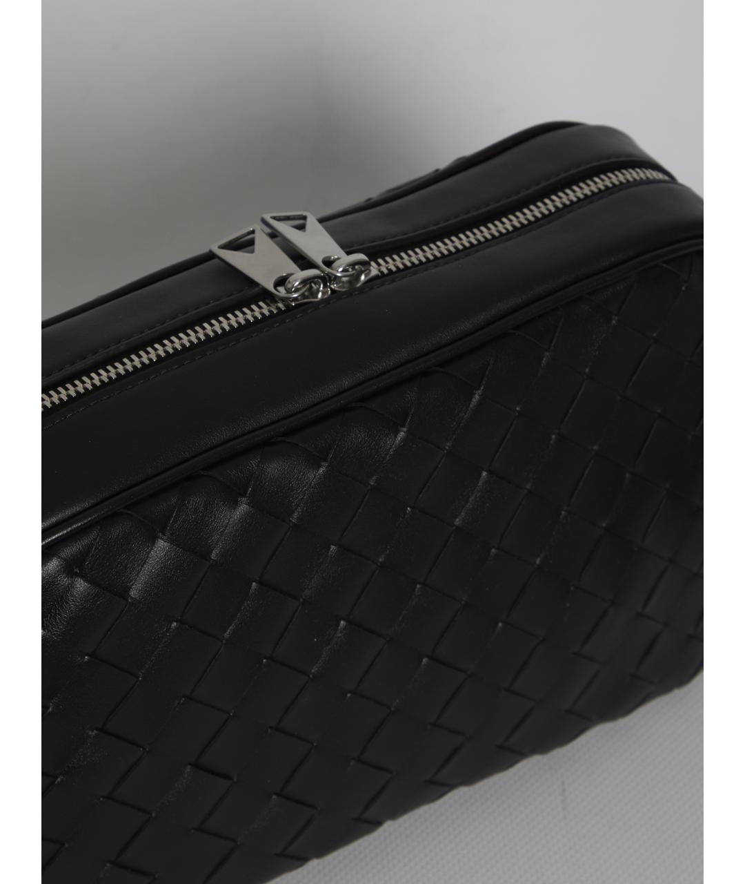 BOTTEGA VENETA Черная кожаная сумка на плечо, фото 4