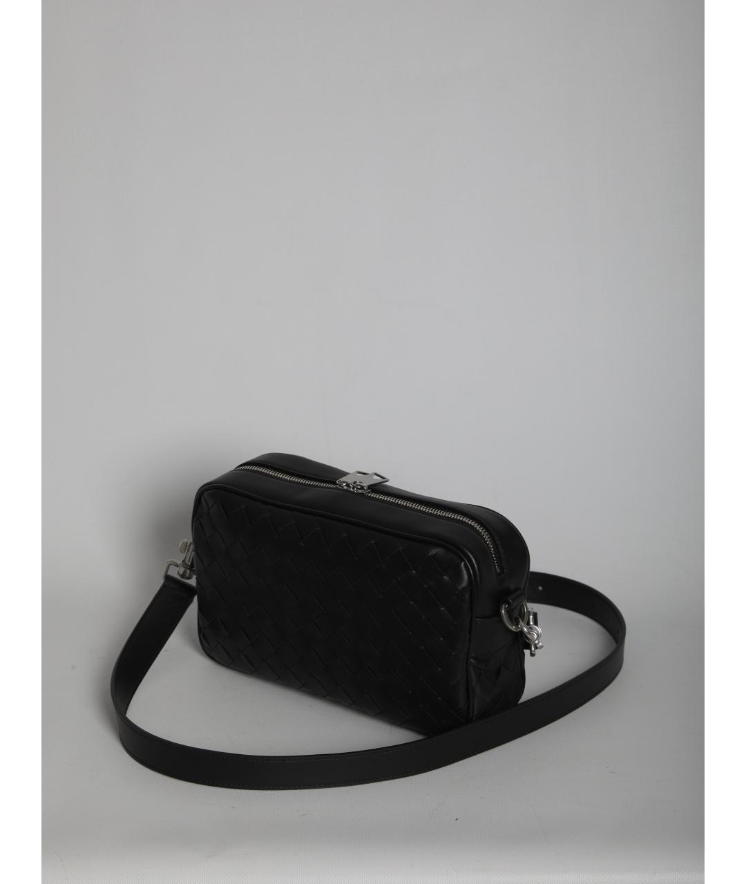 BOTTEGA VENETA Черная кожаная сумка на плечо, фото 2