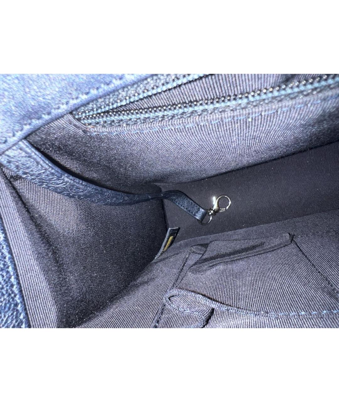 CHANEL Темно-синяя кожаная сумка через плечо, фото 8