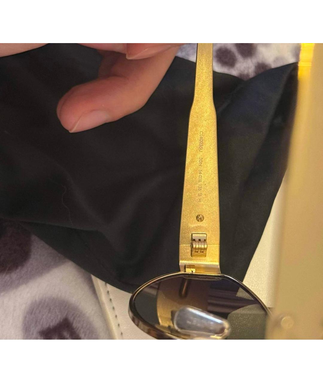 CELINE Золотые металлические солнцезащитные очки, фото 4
