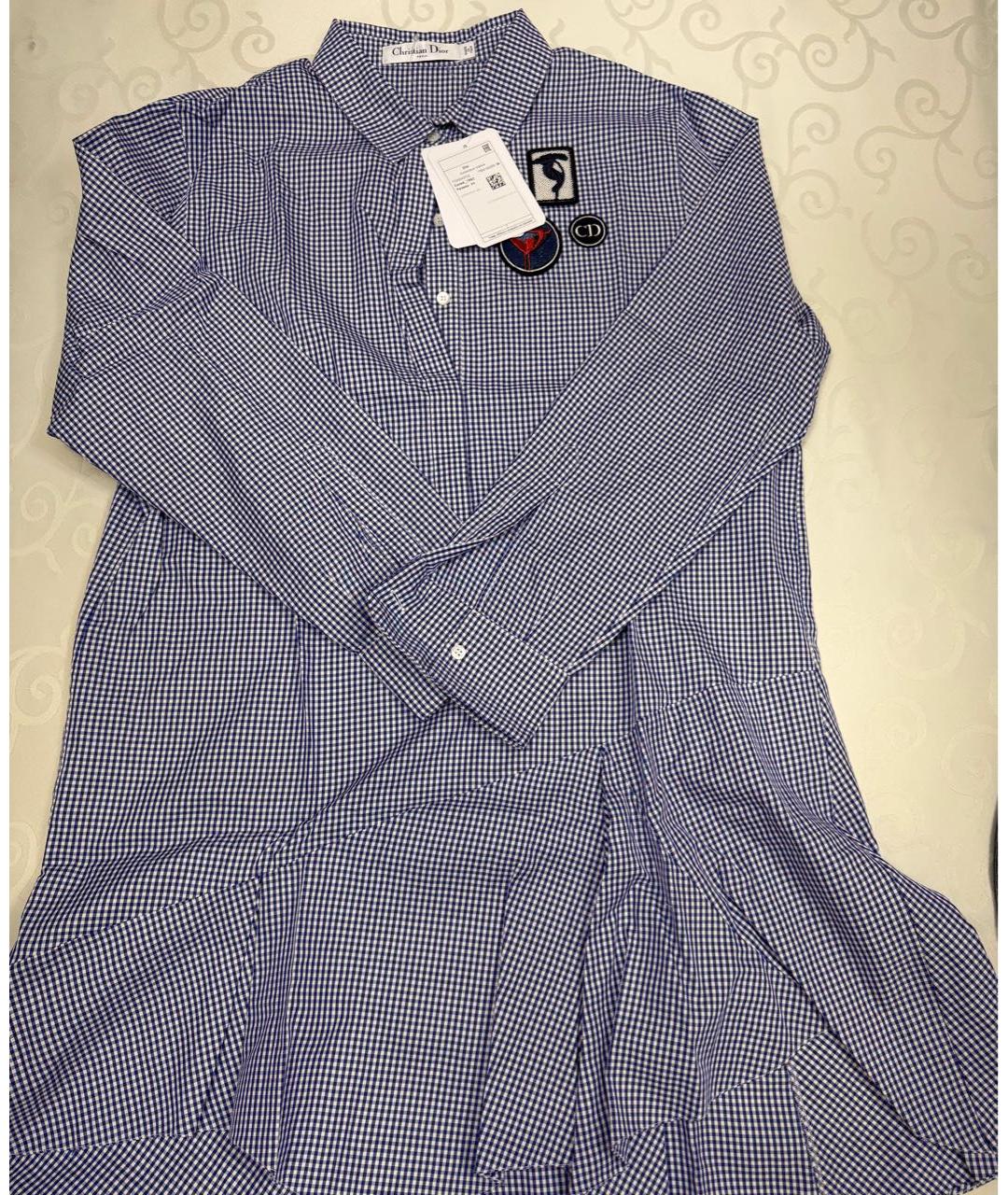 CHRISTIAN DIOR Синее хлопковое повседневное платье, фото 4