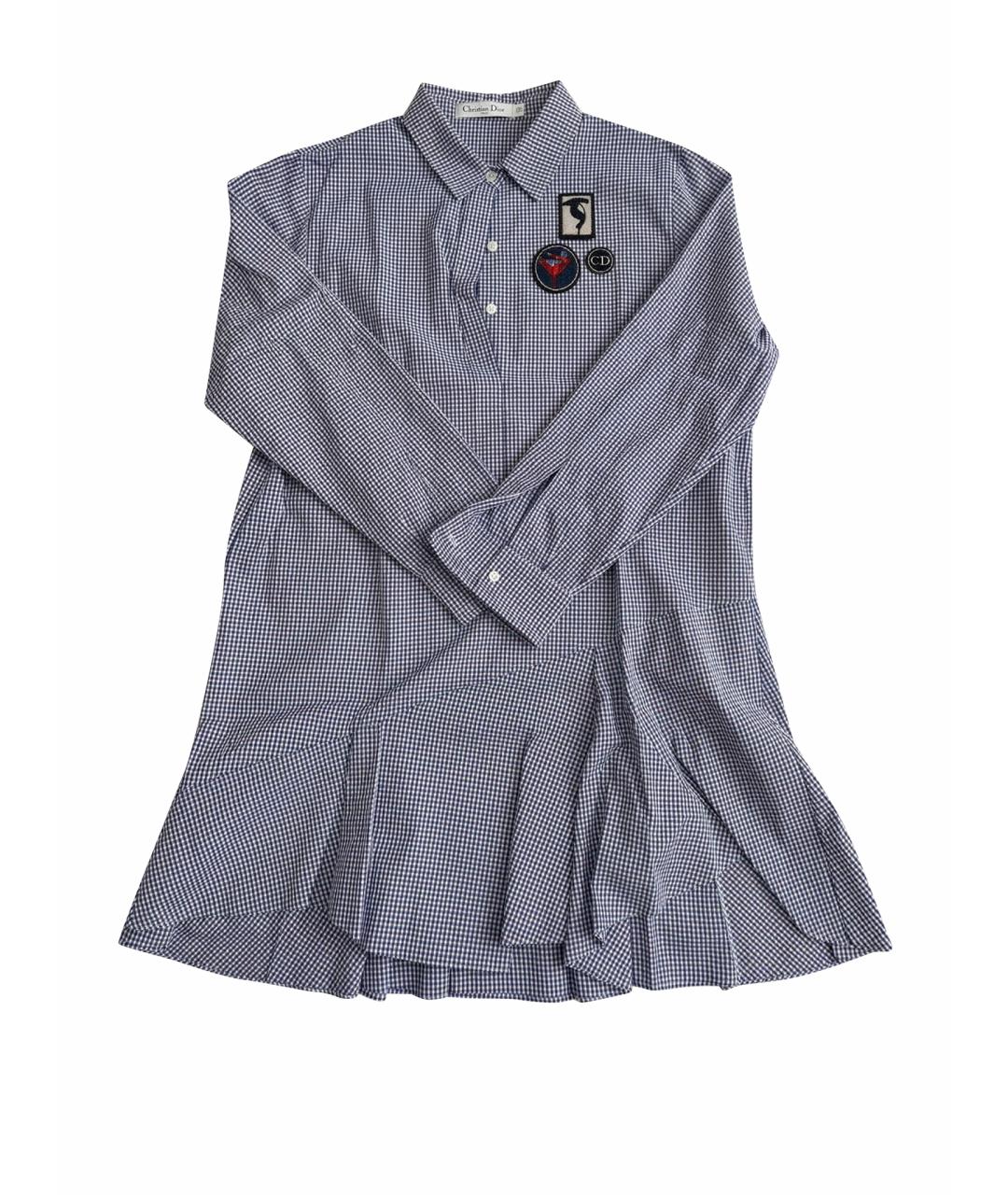 CHRISTIAN DIOR Синее хлопковое повседневное платье, фото 1