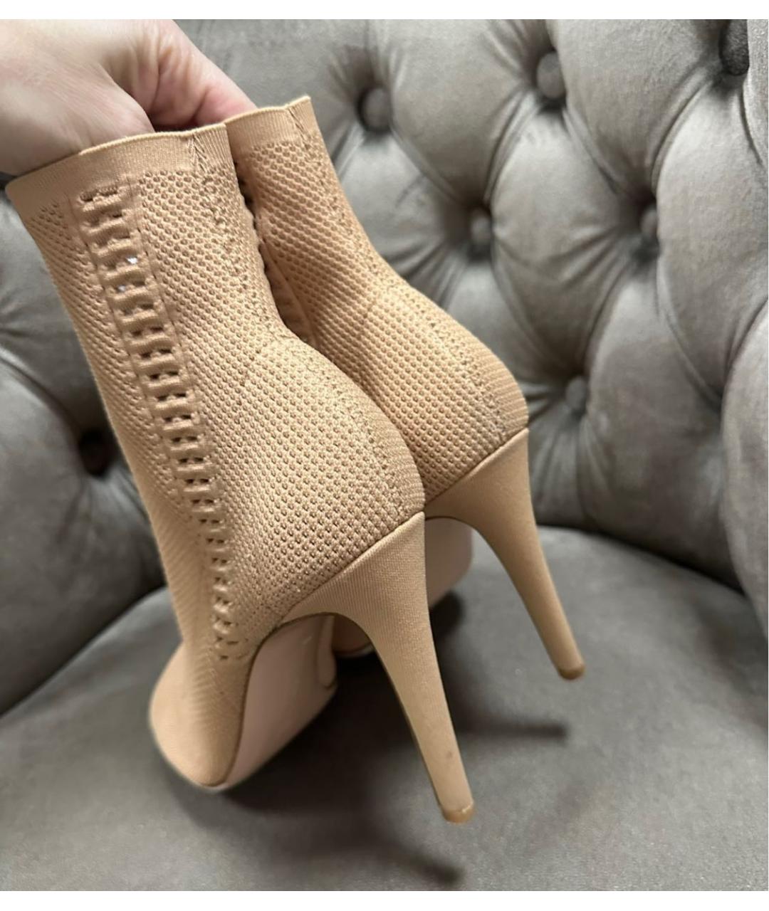 GIANVITO ROSSI Бежевые текстильные ботильоны, фото 3