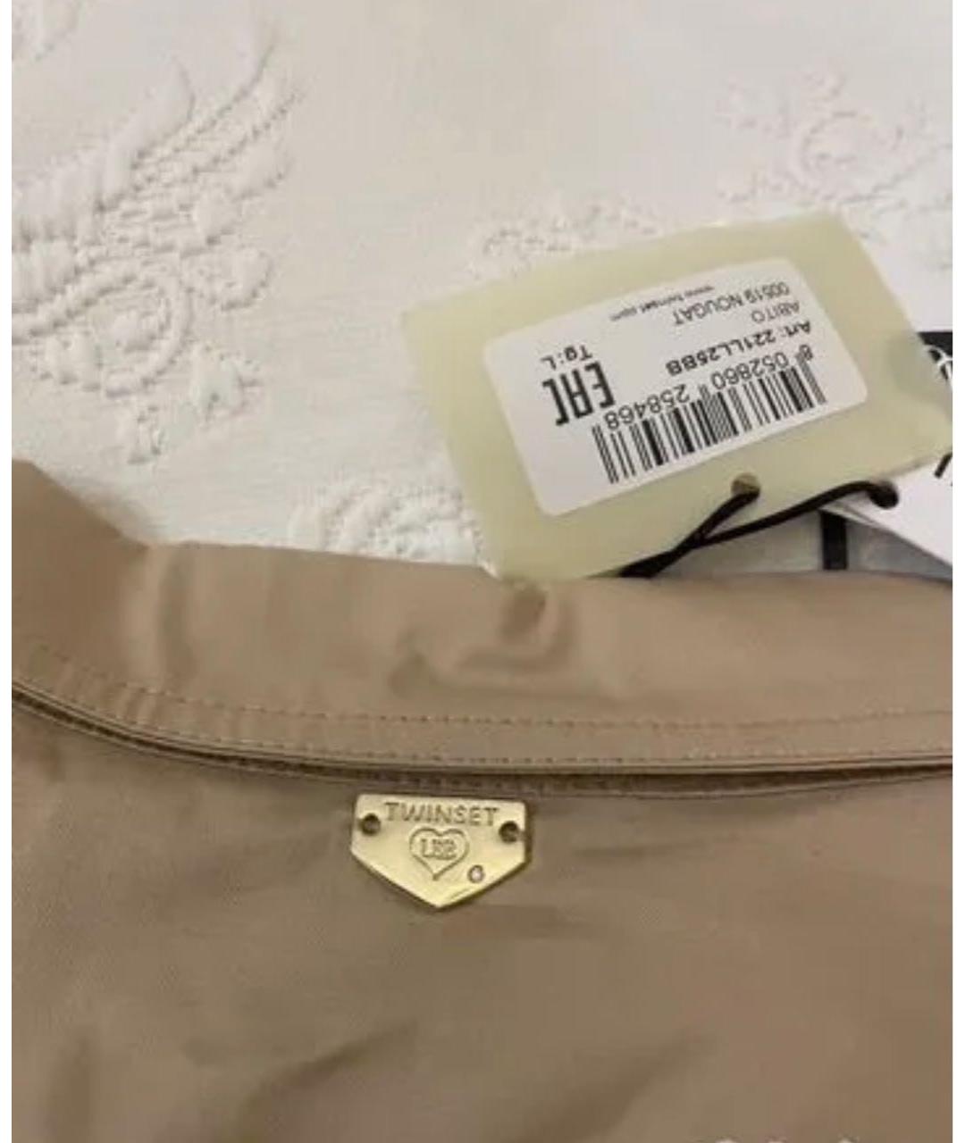 TWIN-SET Бежевое хлопковое повседневное платье, фото 2