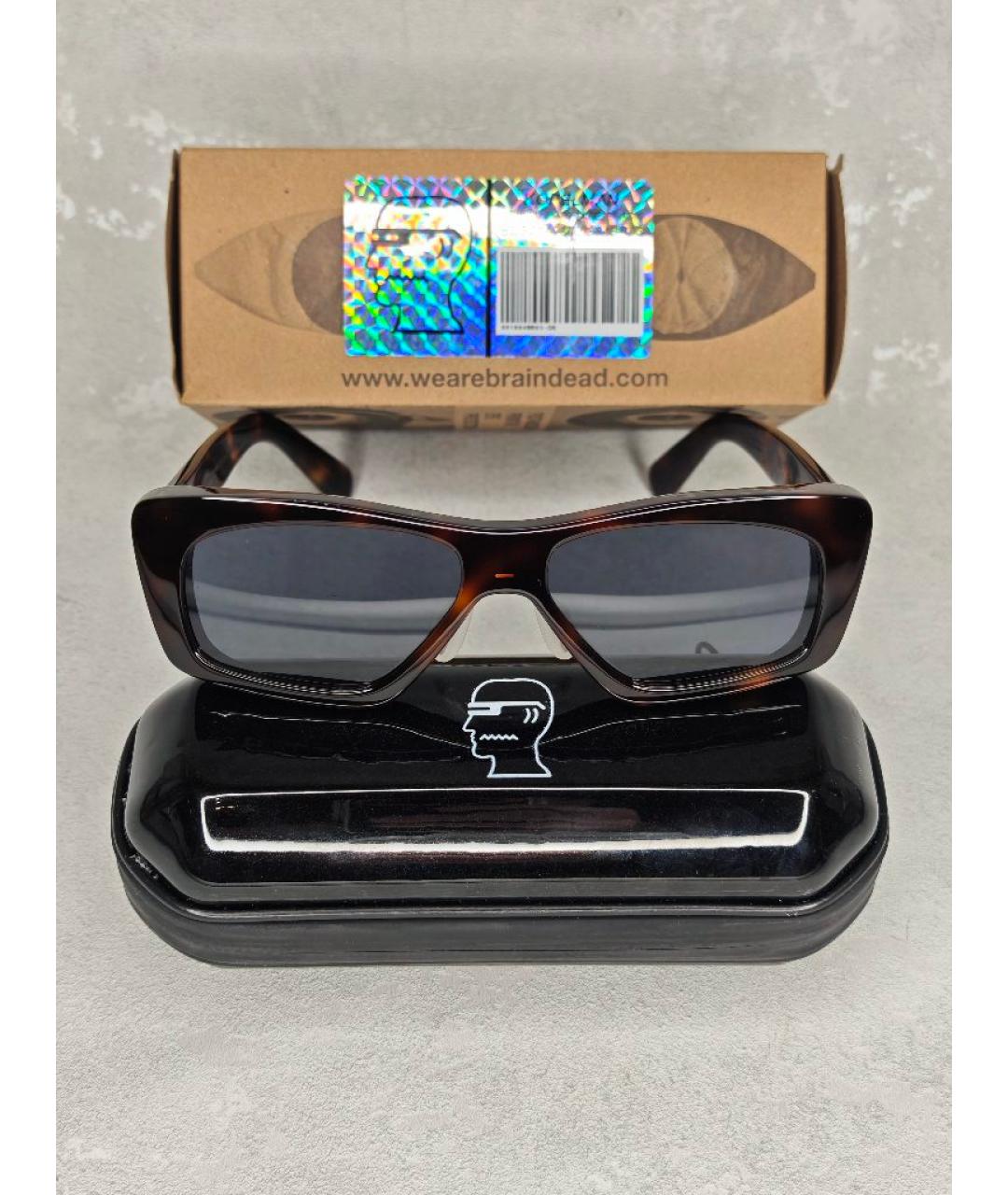 Brain Dead Коричневые пластиковые солнцезащитные очки, фото 4