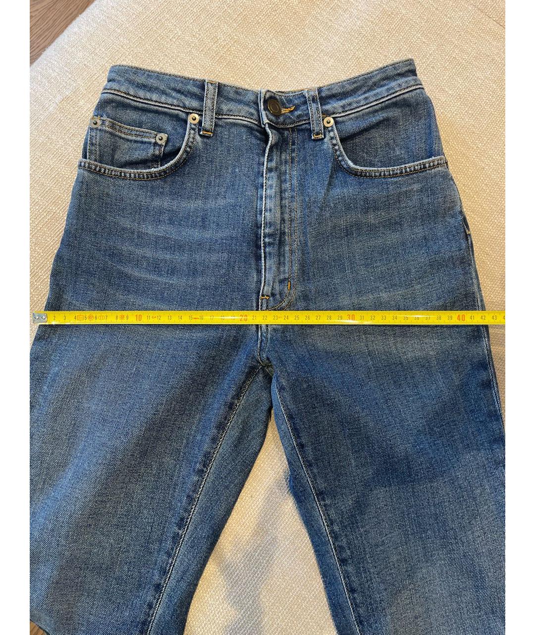 SAINT LAURENT Синие хлопко-эластановые джинсы слим, фото 5