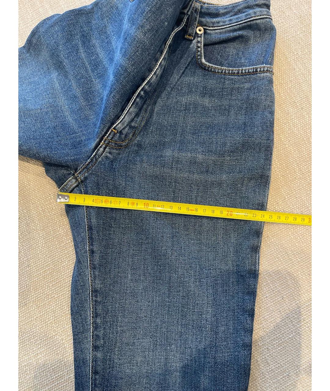 SAINT LAURENT Синие хлопко-эластановые джинсы слим, фото 6