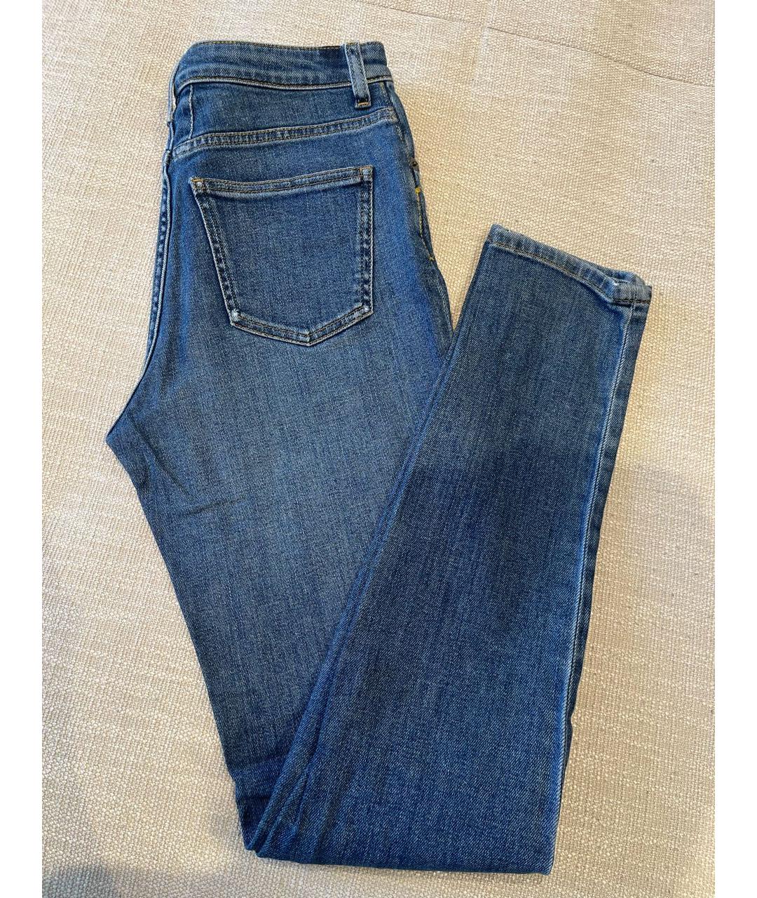 SAINT LAURENT Синие хлопко-эластановые джинсы слим, фото 2