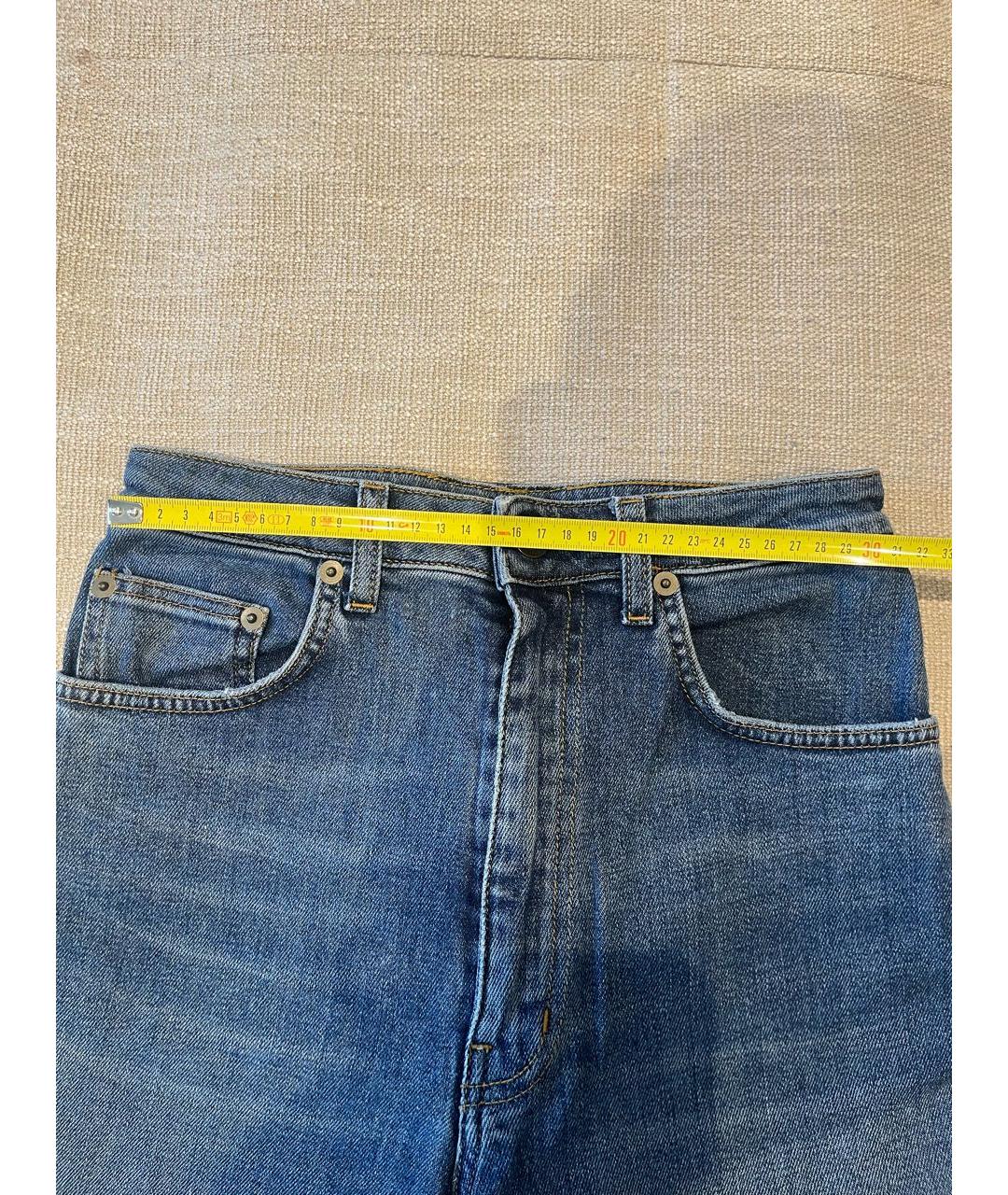 SAINT LAURENT Синие хлопко-эластановые джинсы слим, фото 3