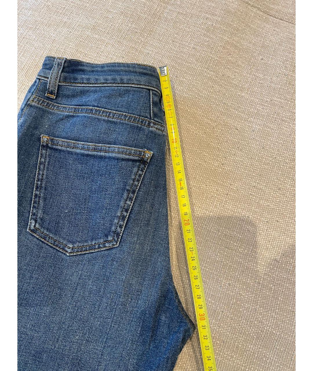 SAINT LAURENT Синие хлопко-эластановые джинсы слим, фото 7