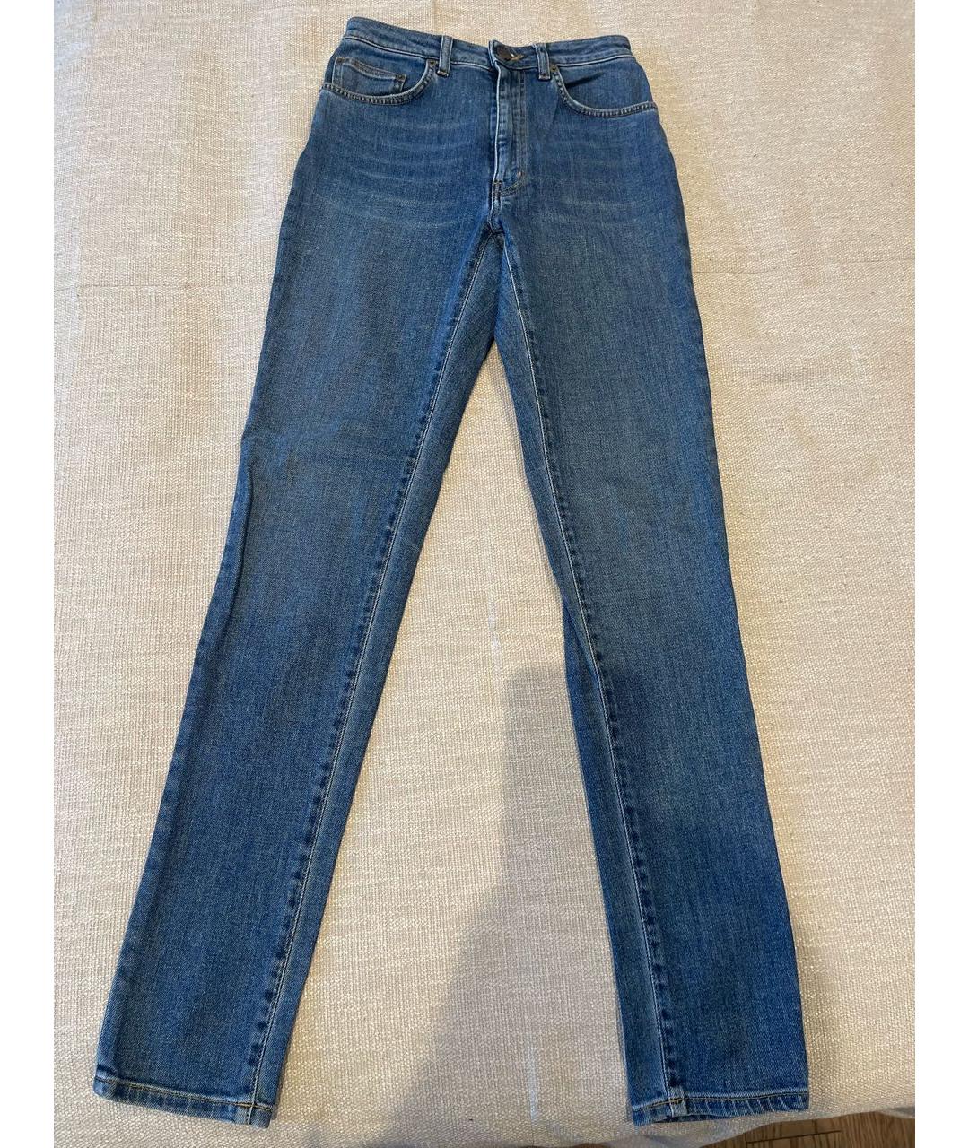 SAINT LAURENT Синие хлопко-эластановые джинсы слим, фото 9