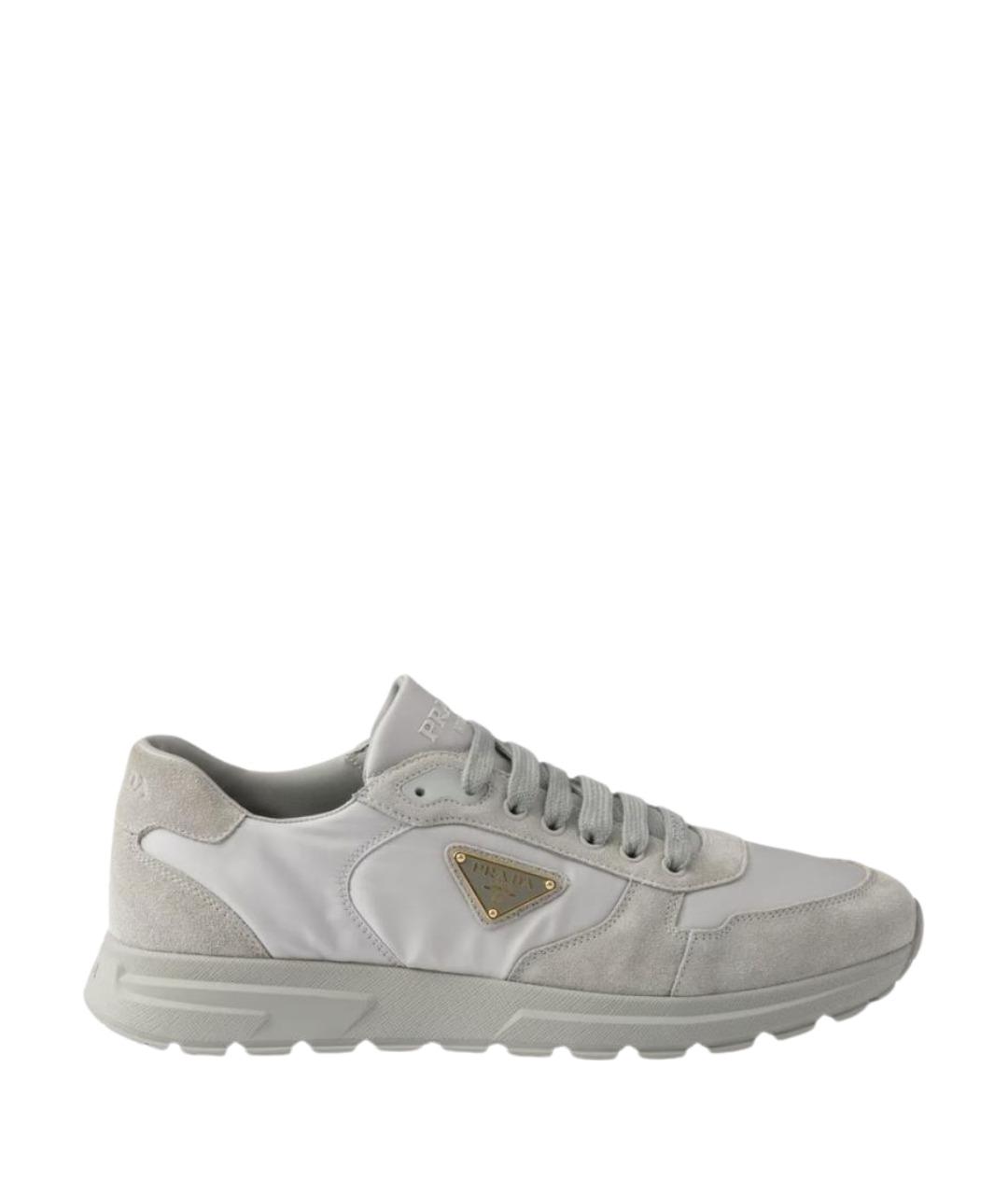 PRADA Серые замшевые низкие кроссовки / кеды, фото 1