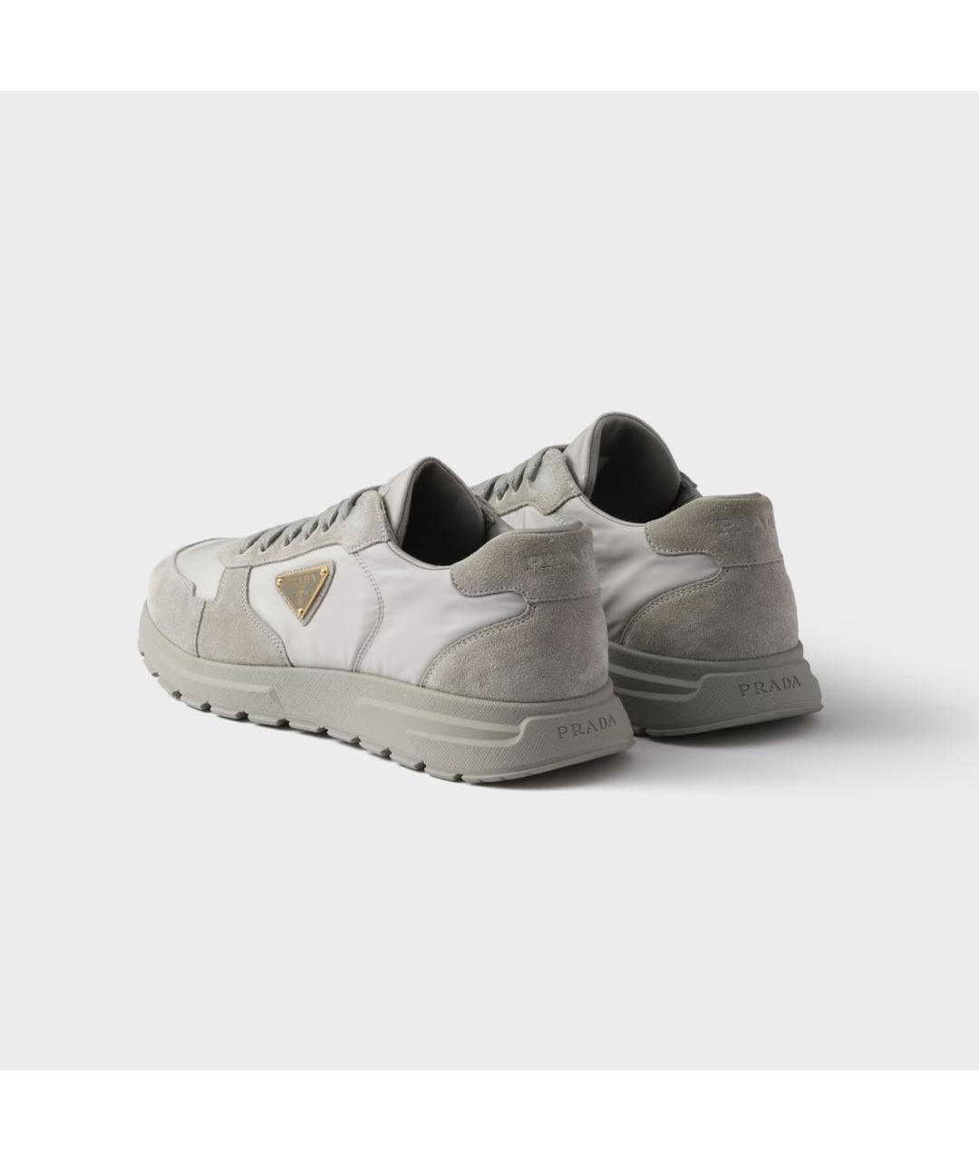 PRADA Серые замшевые низкие кроссовки / кеды, фото 4