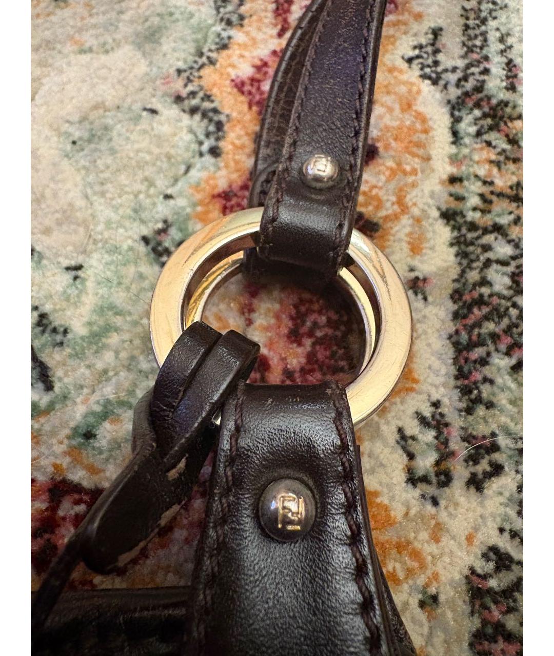 FENDI Коричневая сумка с короткими ручками, фото 3