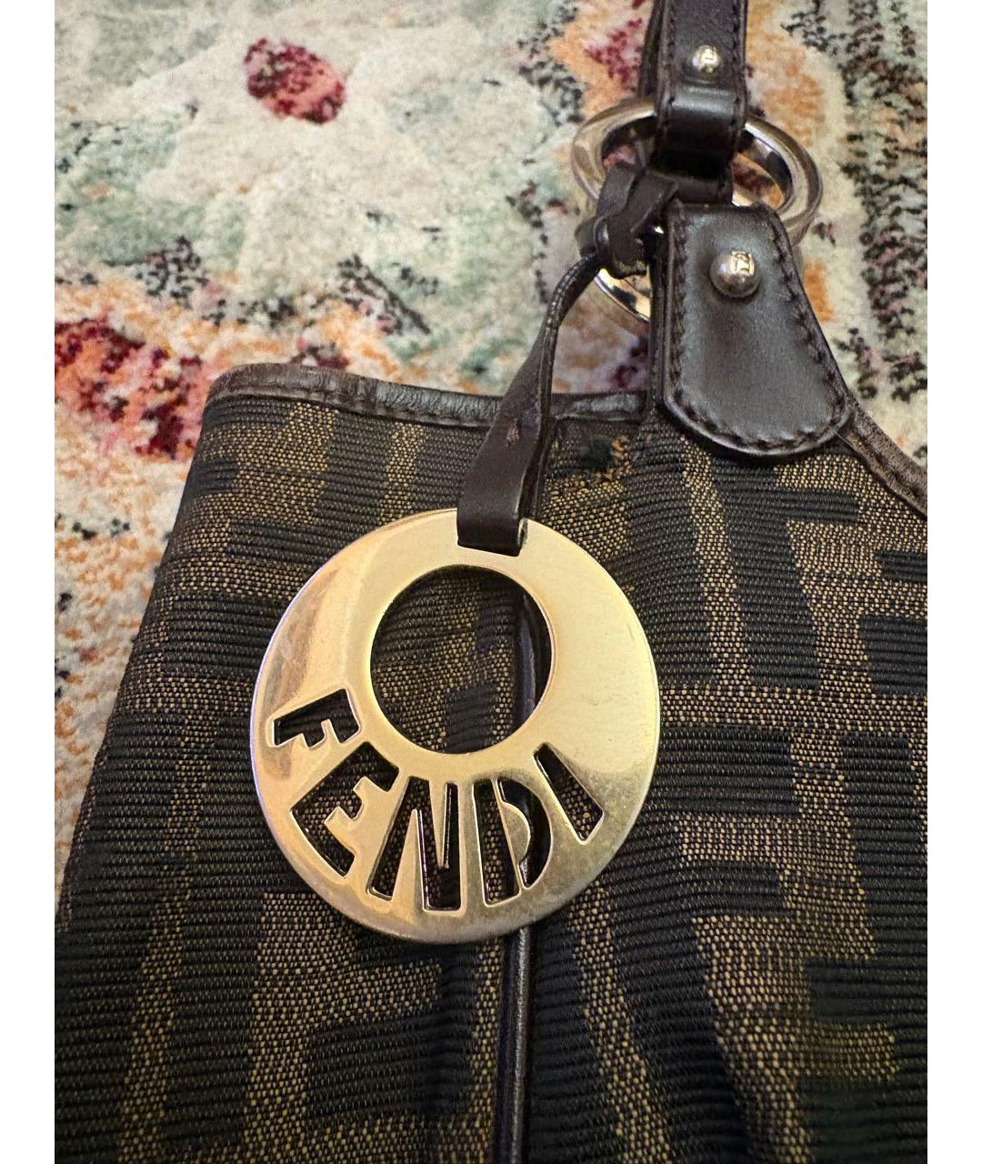 FENDI Коричневая сумка с короткими ручками, фото 2