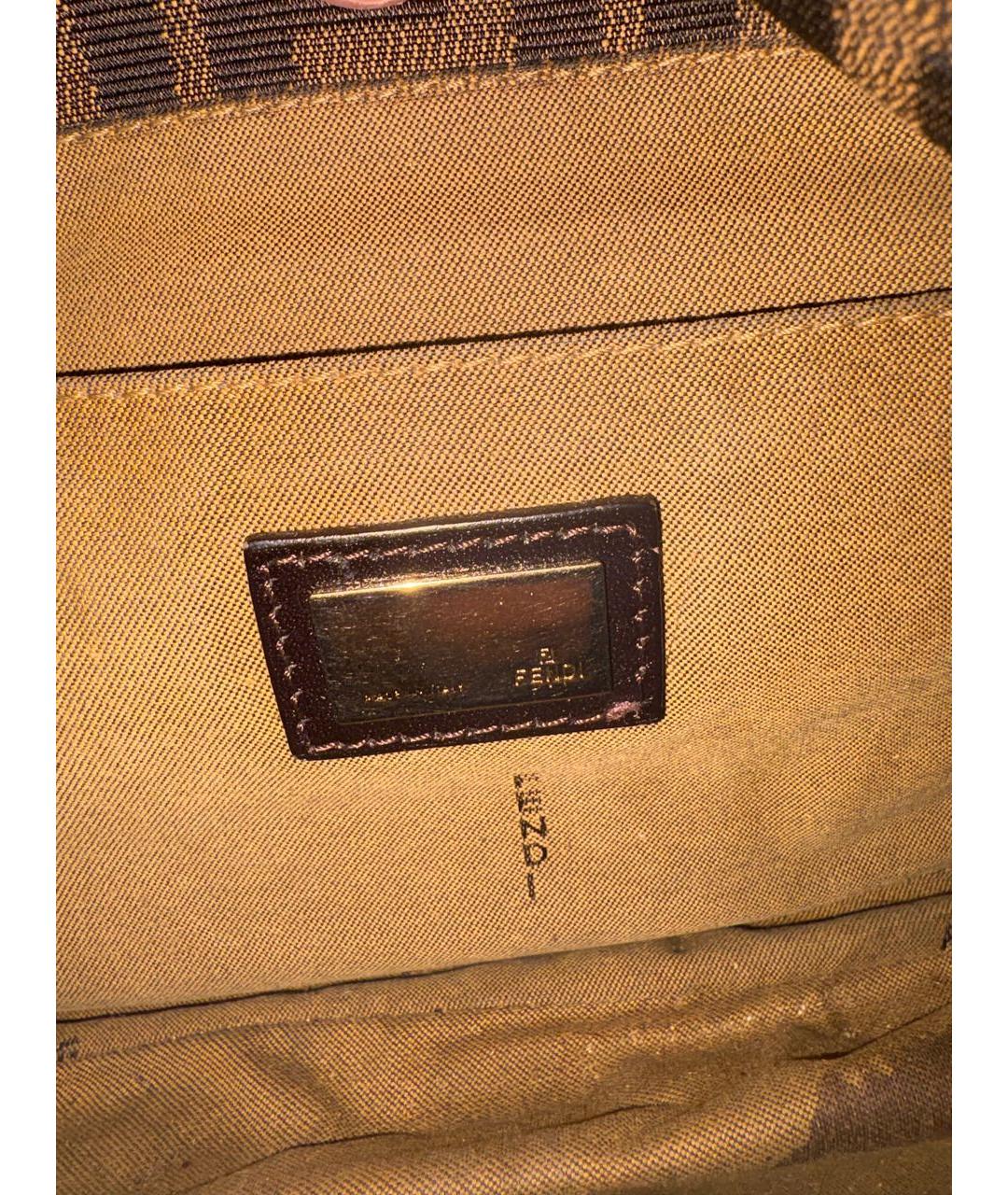 FENDI Коричневая сумка с короткими ручками, фото 4