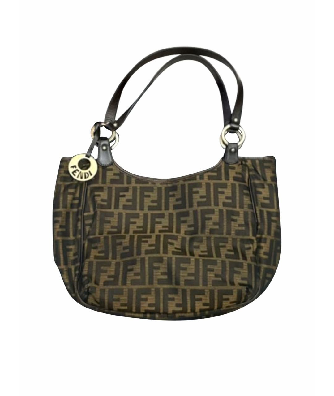 FENDI Коричневая сумка с короткими ручками, фото 1