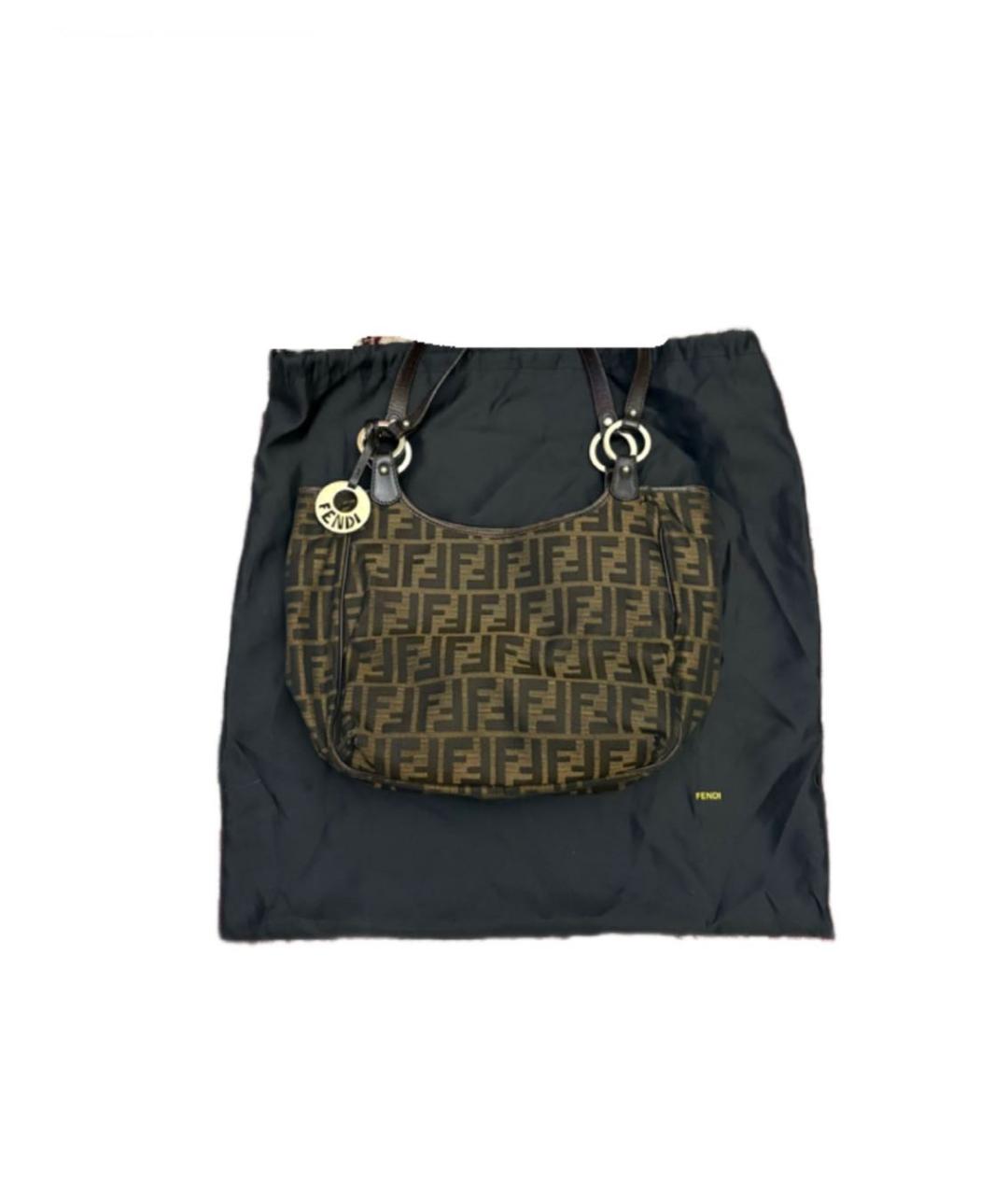 FENDI Коричневая сумка с короткими ручками, фото 7