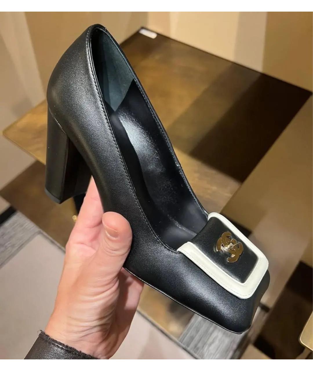 CHANEL Черные кожаные туфли, фото 2