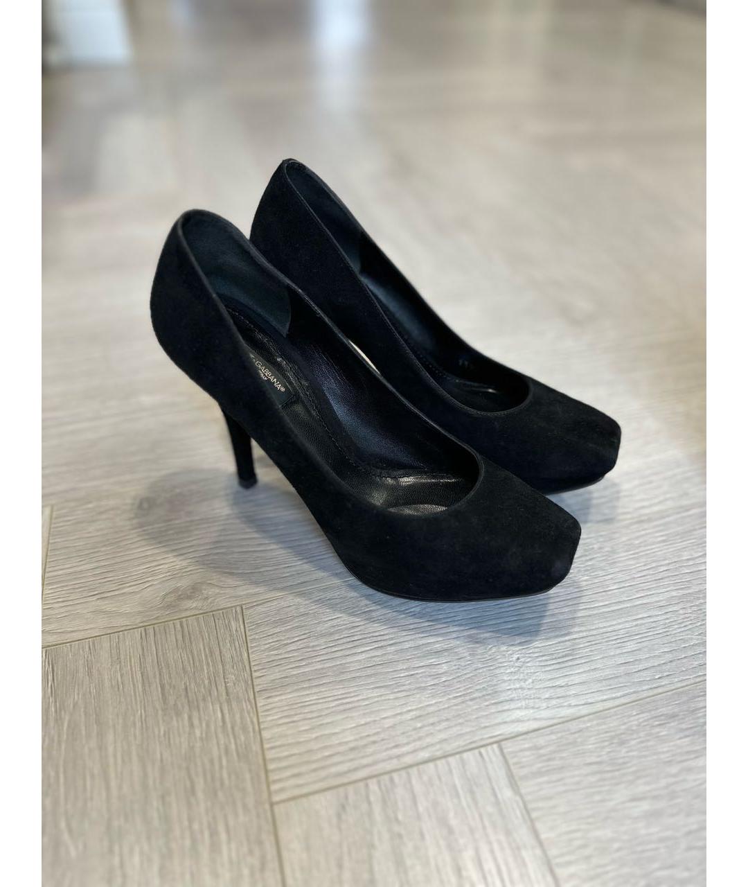 DOLCE&GABBANA Черные замшевые туфли, фото 3