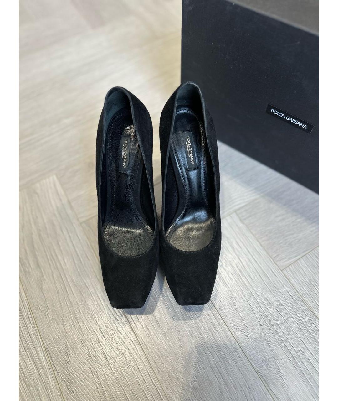 DOLCE&GABBANA Черные замшевые туфли, фото 2