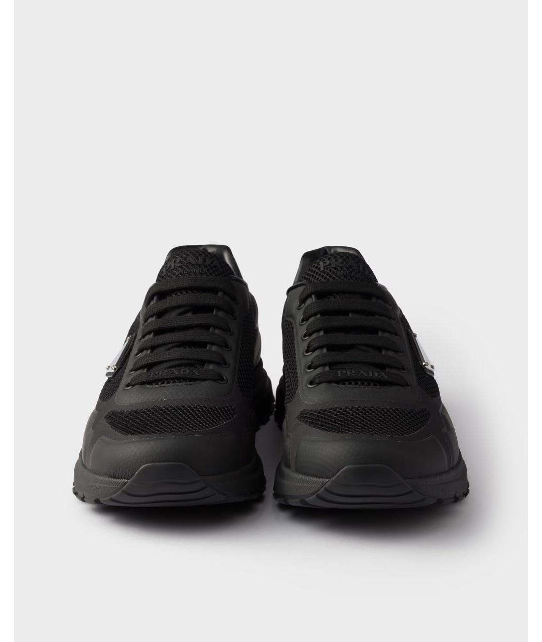 PRADA Черные низкие кроссовки / кеды, фото 4