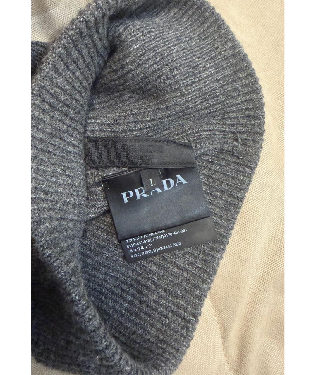 PRADA Антрацитовая кашемировая шапка, фото 3