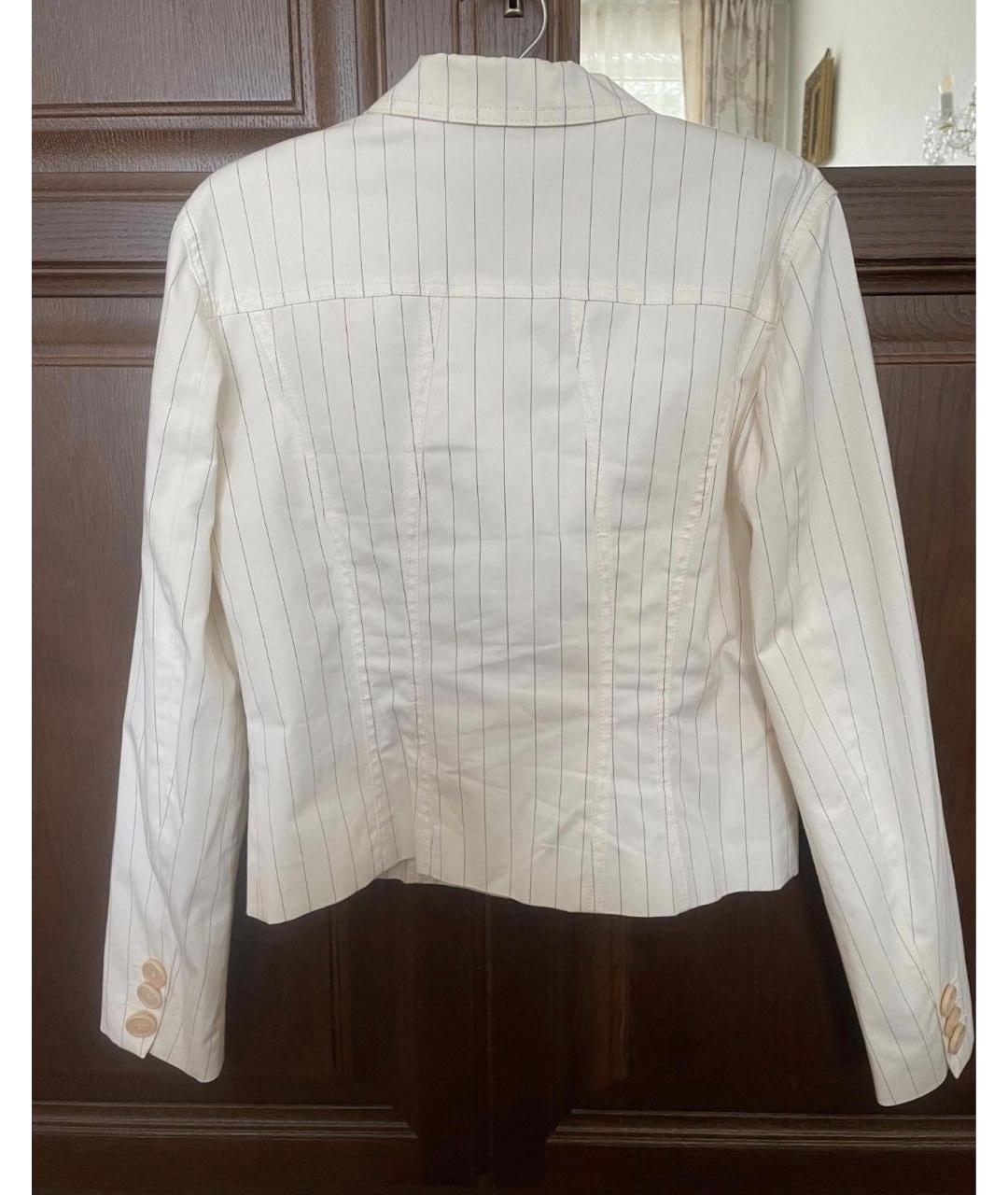 CERRUTI 1881 Белый хлопковый жакет/пиджак, фото 2