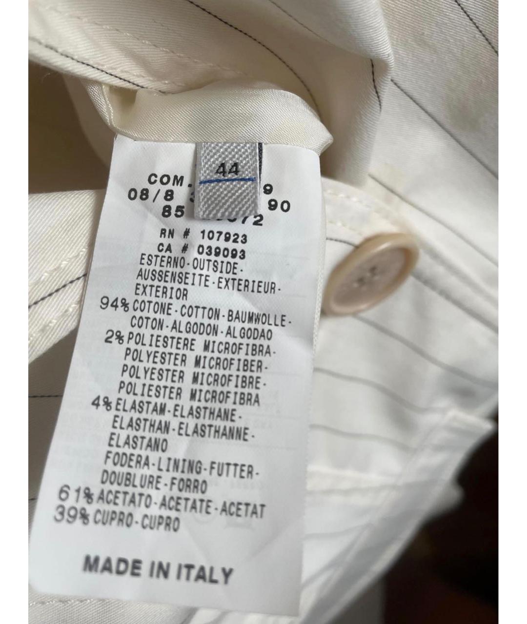 CERRUTI 1881 Белый хлопковый жакет/пиджак, фото 5