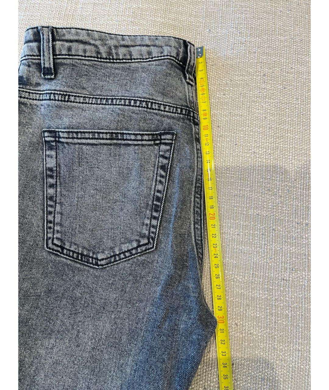 SAINT LAURENT Серые хлопко-эластановые джинсы слим, фото 7