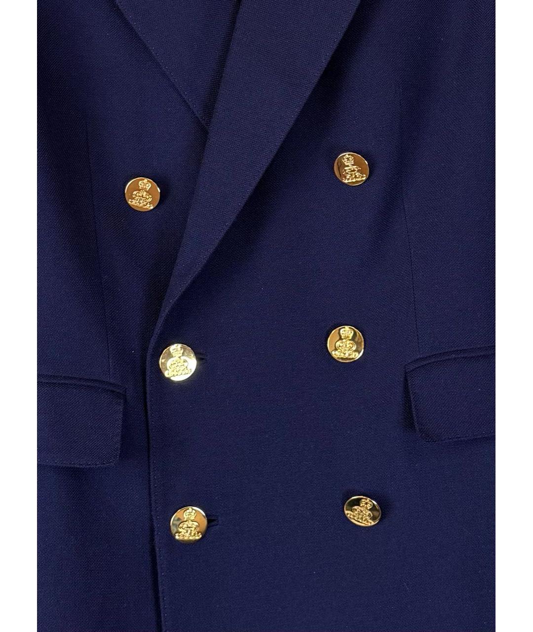 RALPH LAUREN Темно-синий кашемировый жакет/пиджак, фото 4