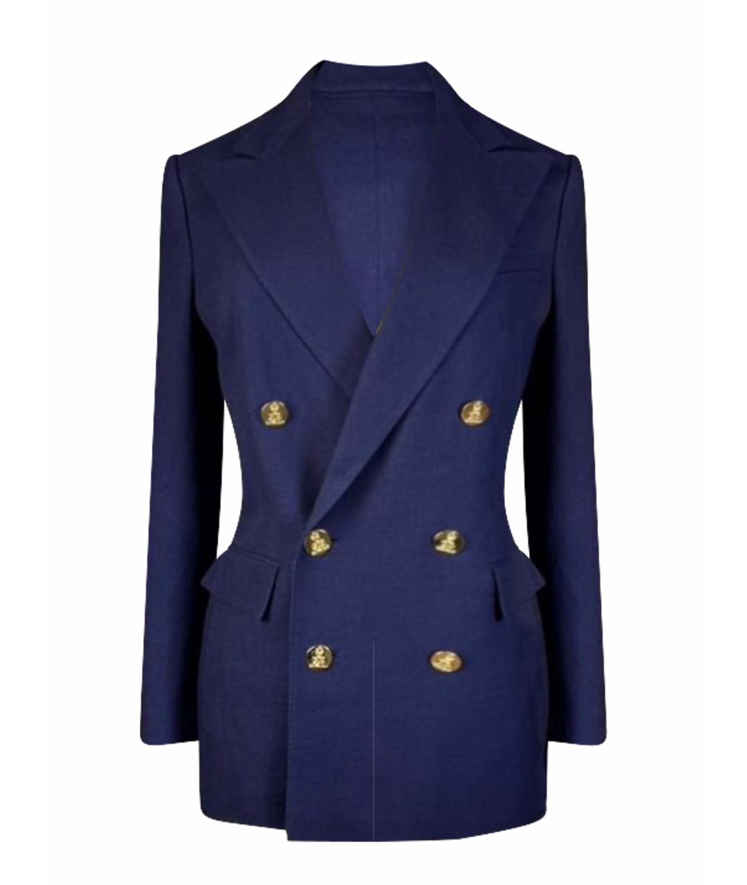 RALPH LAUREN Темно-синий кашемировый жакет/пиджак, фото 1