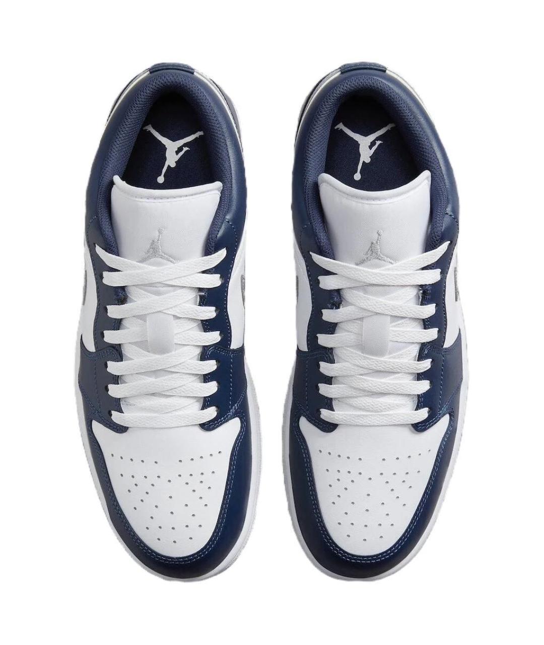 JORDAN Темно-синие кожаные низкие кроссовки / кеды, фото 2